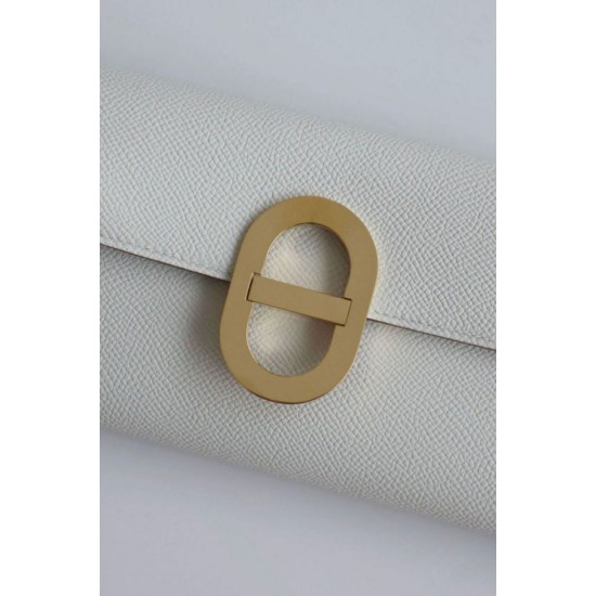 Replica Portafoglio Hermès Maillon To Go in pelle di vitello Epsom grigio chiaro imitazione Falso