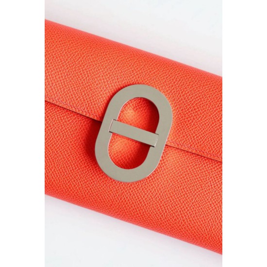 Replica Portafoglio Hermès Maillon To Go in pelle di vitello Epsom rosa Jaipur imitazione Falso