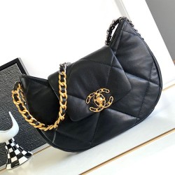 Perfette Qualità Repliche Borsa hobo in pelle di agnello 19 nera AS4638 Imitazione