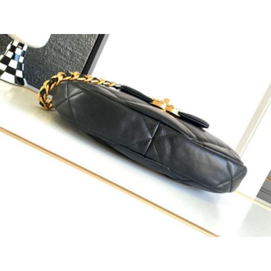 Perfette Qualità Repliche Borsa hobo in pelle di agnello 19 nera AS4638 Imitazione