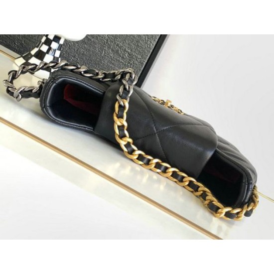 Perfette Qualità Repliche Borsa hobo in pelle di agnello 19 nera AS4638 Imitazione