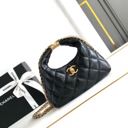 Migliore Repliche Borsa hobo con catena nera AS4966 Economiche Outlet Online
