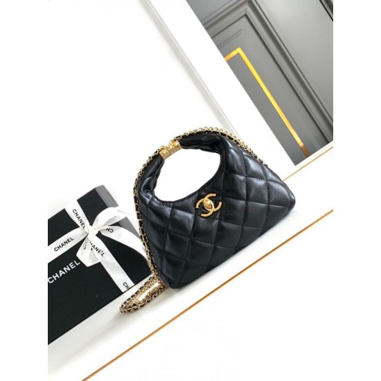 Perfette Qualità Repliche Borsa hobo con catena nera AS4966 Imitazione Migliore Repliche Borsa hobo con catena nera AS4966 Economiche Outlet Online