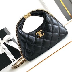 Migliore Repliche Borsa hobo con catena nera AS4966 Economiche Outlet Online