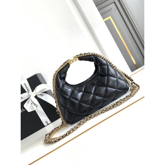 Perfette Qualità Repliche Borsa hobo con catena nera AS4966 Imitazione Migliore Repliche Borsa hobo con catena nera AS4966 Economiche Outlet Online