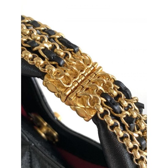 Perfette Qualità Repliche Borsa hobo con catena nera AS4966 Imitazione Migliore Repliche Borsa hobo con catena nera AS4966 Economiche Outlet Online