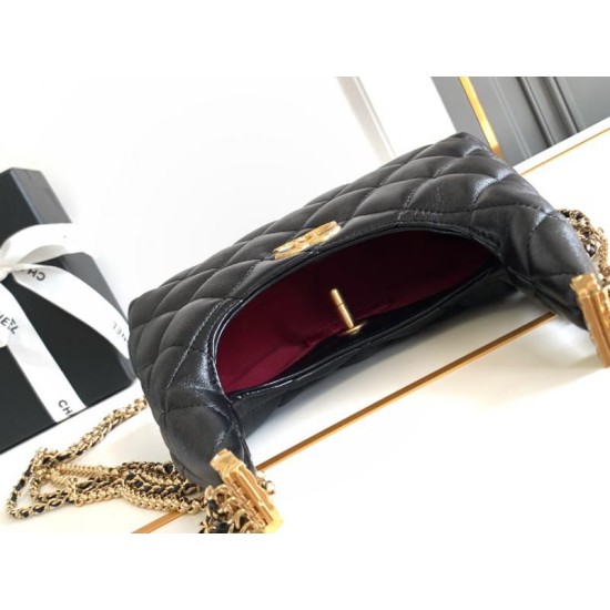 Perfette Qualità Repliche Borsa hobo con catena nera AS4966 Imitazione Migliore Repliche Borsa hobo con catena nera AS4966 Economiche Outlet Online