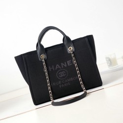 Replica perfetta Deauville Small Shopping Tote Bag AS3257 Nero Imitazione Outlet Online