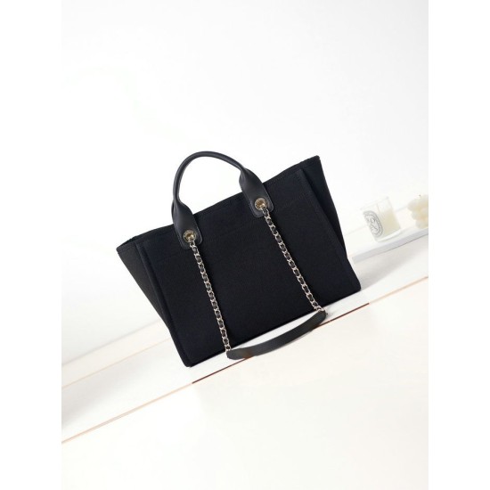 Replica perfetta Deauville Small Shopping Tote Bag AS3257 Nero Imitazione Outlet Online