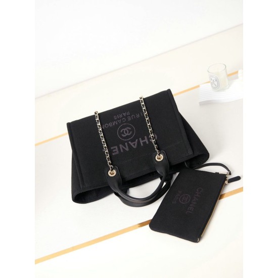 Replica perfetta Deauville Small Shopping Tote Bag AS3257 Nero Imitazione Outlet Online