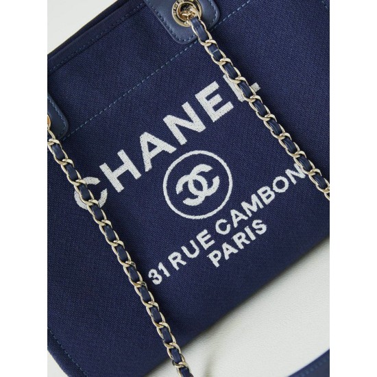 Perfette Qualità Repliche Borsa Deauville piccola shopping tote AS3257 Blu Imitazione