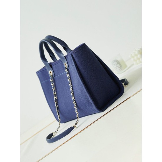 Perfette Qualità Repliche Borsa Deauville piccola shopping tote AS3257 Blu Imitazione