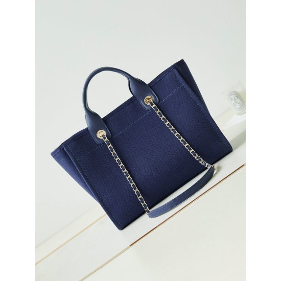 Perfette Qualità Repliche Borsa Deauville piccola shopping tote AS3257 Blu Imitazione