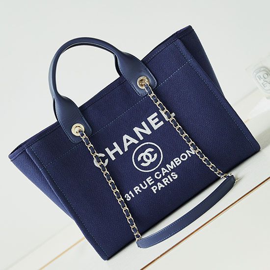 Perfette Qualità Repliche Borsa Deauville piccola shopping tote AS3257 Blu Imitazione