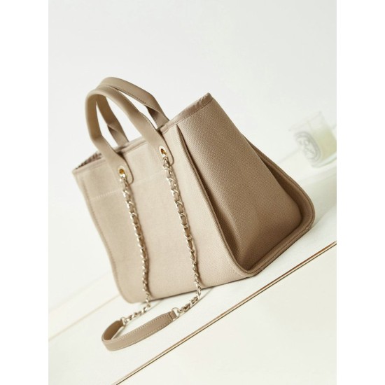 Replica perfetta Borsa Deauville piccola shopping tote AS3257 Grigio Imitazione Outlet Online