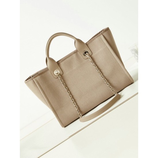 Replica perfetta Borsa Deauville piccola shopping tote AS3257 Grigio Imitazione Outlet Online