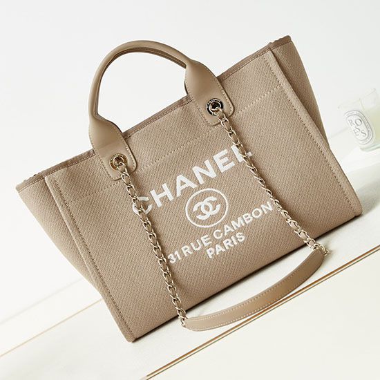 Replica perfetta Borsa Deauville piccola shopping tote AS3257 Grigio Imitazione Outlet Online