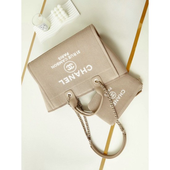 Replica perfetta Borsa Deauville piccola shopping tote AS3257 Grigio Imitazione Outlet Online