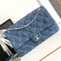 Replica perfetta Borsa con patta in denim AS2240 Imitazione Outlet Online