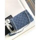 Replica perfetta Borsa con patta in denim AS2240 Imitazione Outlet Online