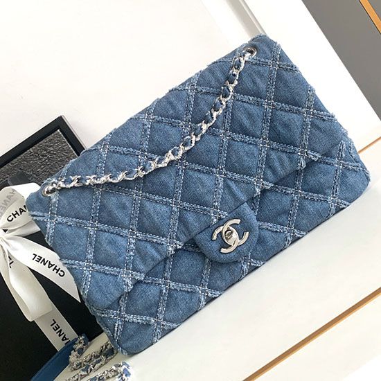 Replica perfetta Borsa con patta in denim AS2240 Imitazione Outlet Online