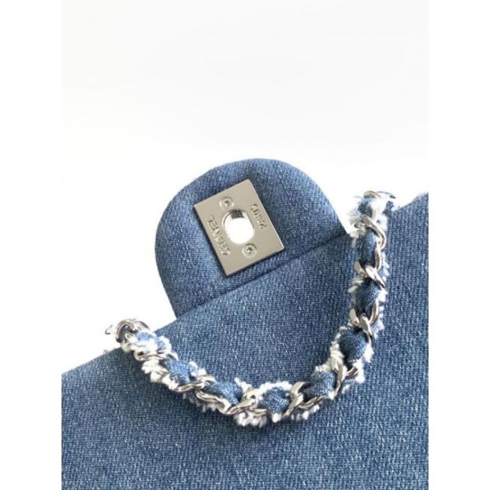 Replica perfetta Borsa con patta in denim AS2240 Imitazione Outlet Online
