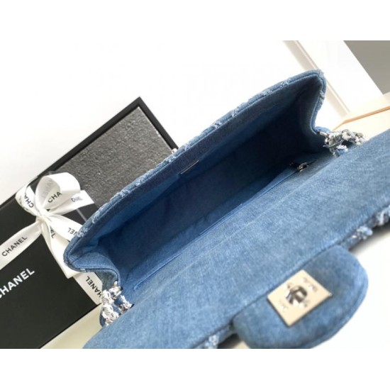 Replica perfetta Borsa con patta in denim AS2240 Imitazione Outlet Online