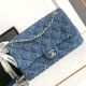 Replica perfetta Borsa con patta in denim AS2240 Imitazione Outlet Online