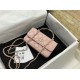 Migliore Repliche Porta cellulare con patta e catena rosa AP3575 Economiche Outlet Online
