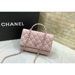 Migliore Repliche Borsa a tracolla con patta e manico rosa AP3574 Economiche Outlet Online