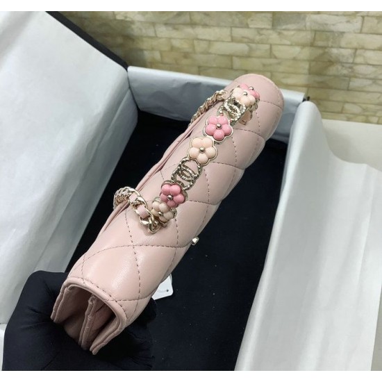 Migliore Repliche Borsa a tracolla con patta e manico rosa AP3574 Economiche Outlet Online