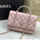 Migliore Repliche Borsa a tracolla con patta e manico rosa AP3574 Economiche Outlet Online