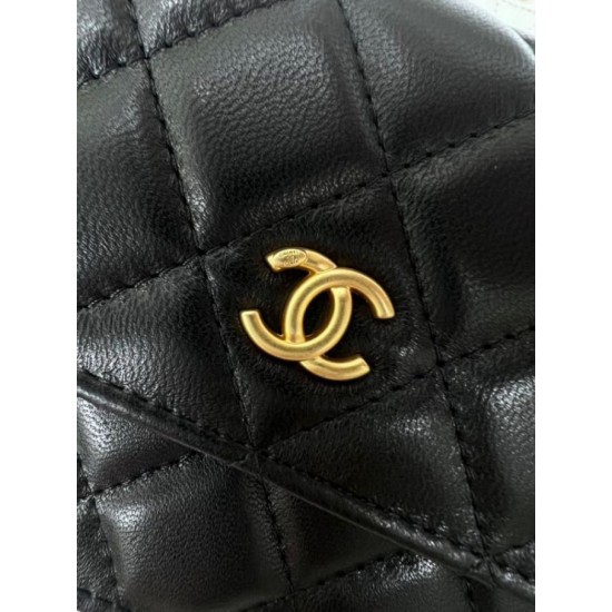 Replica perfetta Portafoglio con catena in pelle di agnello AP3071 Nero Imitazione Outlet Online