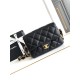 Miglior Falso Borsa con patta in pelle di agnello AS2409 Nera Economiche Premium