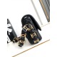 Miglior Falso Borsa con patta in pelle di agnello AS2409 Nera Economiche Premium