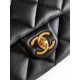Miglior Falso Borsa con patta in pelle di agnello AS2409 Nera Economiche Premium