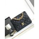 Migliore Repliche Borsa a tracolla con patta in pelle di agnello nera AS3896 Economiche Outlet Online
