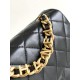 Migliore Repliche Borsa a tracolla con patta in pelle di agnello nera AS3896 Economiche Outlet Online