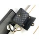 Migliore Repliche Borsa a tracolla con patta in pelle di agnello nera AS3896 Economiche Outlet Online