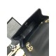 Migliore Repliche Borsa a tracolla con patta in pelle di agnello nera AS3896 Economiche Outlet Online