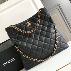 Migliore Repliche Borsa Hobo in pelle di agnello Nero AS4777 Economiche Outlet Online