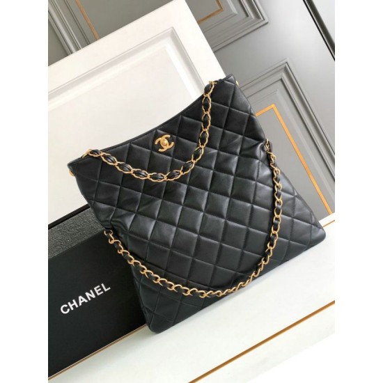 Migliore Repliche Borsa Hobo in pelle di agnello Nero AS4777 Economiche Outlet Online