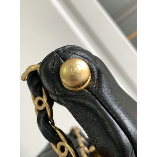Migliore Repliche Borsa Hobo in pelle di agnello Nero AS4777 Economiche Outlet Online