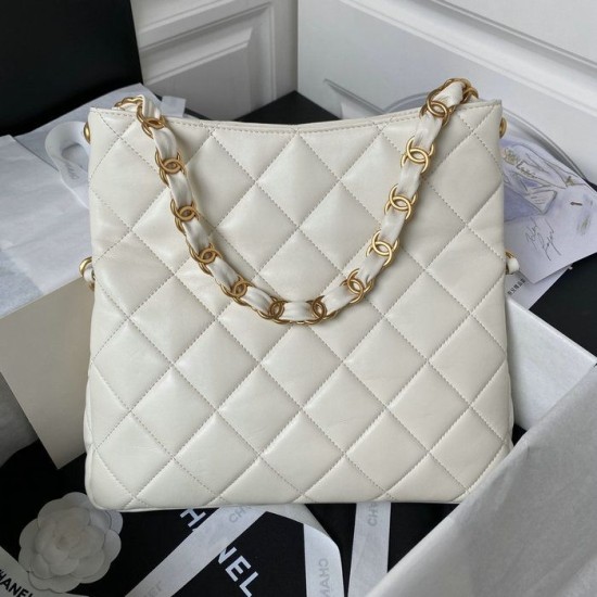 Migliore Repliche Borsa in pelle di agnello Bianco AS4754 Economiche Outlet Online