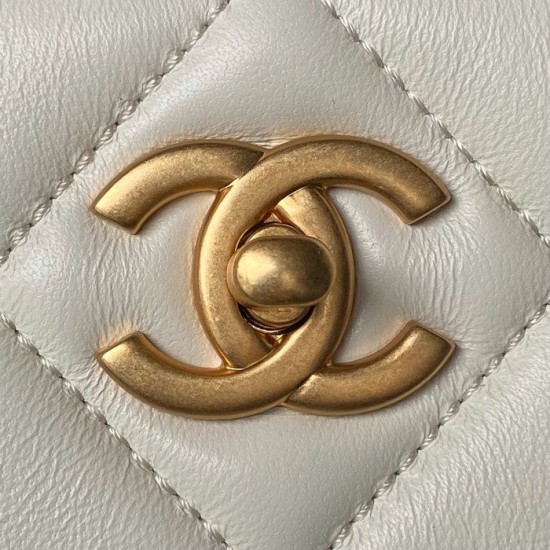 Migliore Repliche Borsa in pelle di agnello Bianco AS4754 Economiche Outlet Online