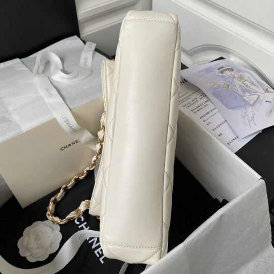 Migliore Repliche Borsa in pelle di agnello Bianco AS4754 Economiche Outlet Online