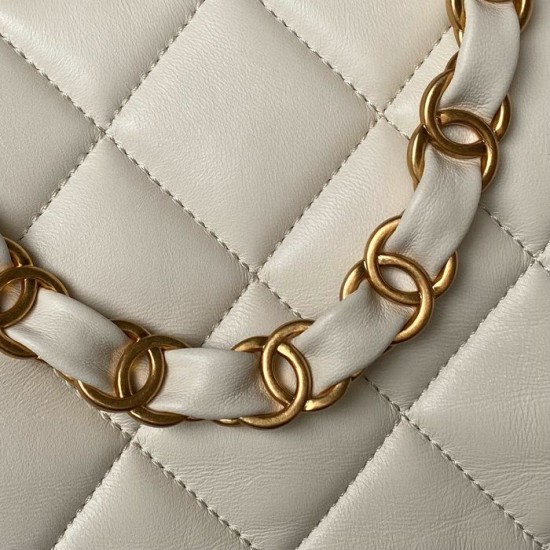 Miglior Falso Borsa Hobo in pelle di agnello Bianco AS4777 Economiche Premium