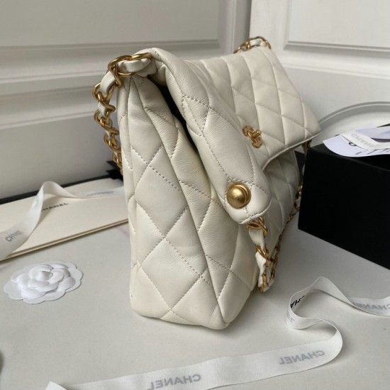 Miglior Falso Borsa Hobo in pelle di agnello Bianco AS4777 Economiche Premium