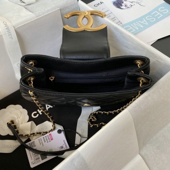 Borsa a tracolla in pelle di agnello nera AS4610 Replica originale di alta qualità Replica perfetta Borsa a tracolla in pelle di agnello nera AS4610 Imitazione Outlet Online