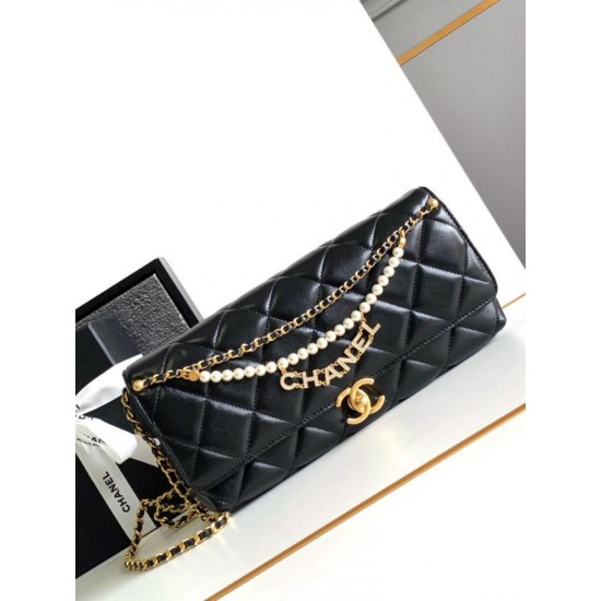 Migliore Repliche Borsa a tracolla in pelle di agnello AS2713 Nera Economiche Outlet Online
